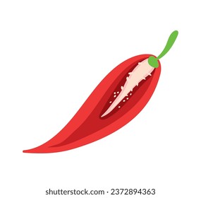 half jalapeno food isolated illustration