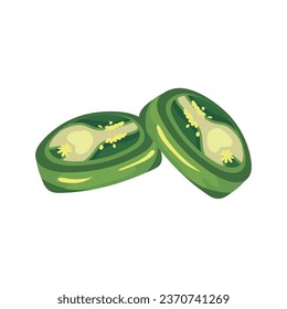 half jalapeno ingredient isolated illustration