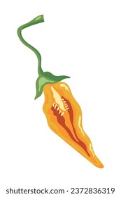 vector amarillo de medio jalapeno aislado