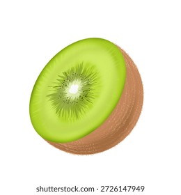 half a kiwi fruit that has been split