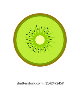 Half of kiwi icon. Flat illustration of half of kiwi vector icon for web isolated on white