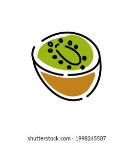 Halbe Kiwi auf weißem Hintergrund. saftige Kiwi-Früchte. Symbol. Vektorgrafik.