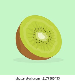 Half a kiwi. Realistic kiwi fruit. Vector illustration
