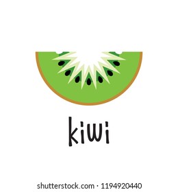 Half kiwi. Stylized fruit for logo, icons on a white background. Vector illustration