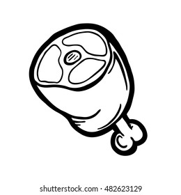 Half leg of meat, vector illustration
