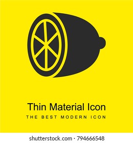 Half Lemon bright yellow material minimal icon or logo design