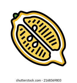half lemon color icon vector. half lemon sign. isolated symbol illustration