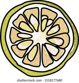 Halbe Zitrone, Illustration, Vektorgrafik auf weißem Hintergrund.