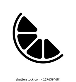 Half lemon or orange. Simple icon. Black on white background