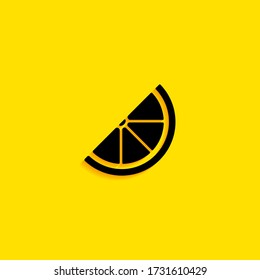 Half lemon or orange. Simple icon.