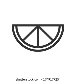 Half lemon outline vector icon. 