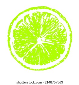 Ilustración vectorial de impresión de medio limón