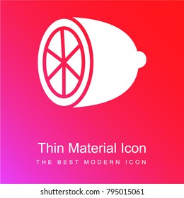 Half Lemon red and pink gradient material white icon minimal design