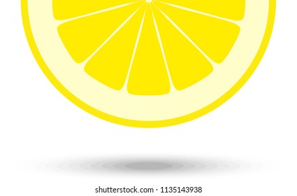 Half of lemon slice for coktails decoration. Vector Illustration