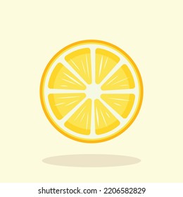 Half Lemon Sliced in Top View Vector Illustration | Flat Design Isolated | Juicy Lime Fruit 