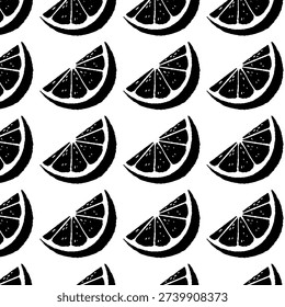 Half Lemon Slices Geometric Seamless Pattern