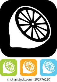 Half of lemon vector icon