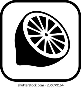 Half of lemon vector icon