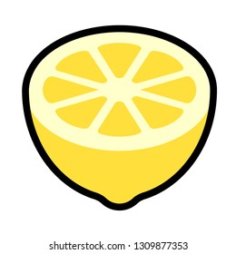 Half lemon vector illustration in line color design