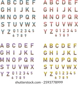 Half leopard cheetah print font, alphabet, letters, Half Leopard font, Leopard cheetah half print font letters alphabet, retro wavy vintage 
