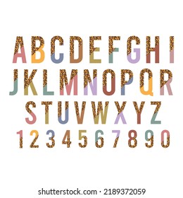 Half Leopard Print Fonts Vector English Alphabet