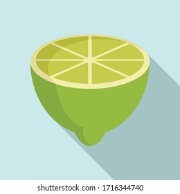 Half lime icon. Flat illustration of half lime vector icon for web design