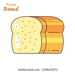 Half a loaf of bread isolated