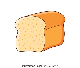 Half a loaf of white toast bread isolated vector