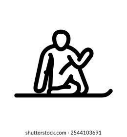 half lord fishes pose ardha matsyendrasana line icon vector. half lord fishes pose ardha matsyendrasana sign. isolated contour symbol black illustration