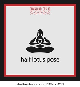 half lotus pose  vector icon