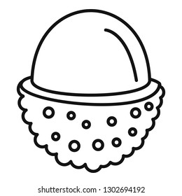 Half lychees icon. Outline half lychees vector icon for web design isolated on white background