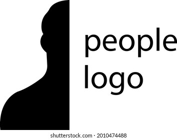 half man logo with lettering