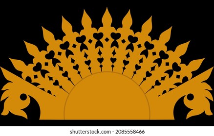 un patrón medio mandala tradicional. parece flecha. se puede utilizar como ventilación doméstica