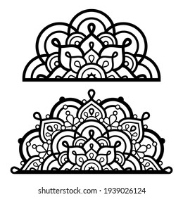 
Half Mandala Vector Art, Indian Style Design - Yoga, Zen, Meditation, Mindfulness Concept
