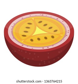 Half maracuja icon. Isometric of half maracuja vector icon for web design isolated on white background