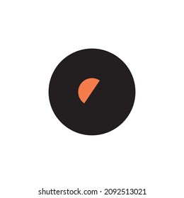 La mitad del logotipo abstracto de la luna.  Espacio astronómico estrella de la luna eclipsa el sol abstracto oscuro abstracto abstracto abstracto abstracto, imagen vectorial, símbolo, logotipo, icono, signo, ilustración minimalista