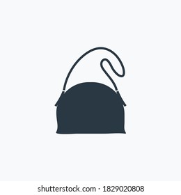 Half moon bag icon isolated on clean background. Half moon bag icon concept drawing icon in modern style. Vector illustration for your web mobile logo app UI design.