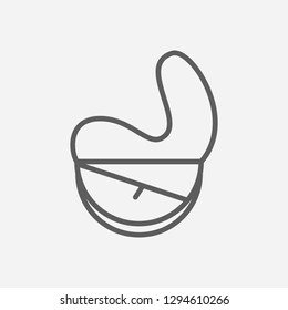 Half moon bag icon line symbol. Isolated vector illustration of  icon sign concept for your web site mobile app logo UI design.