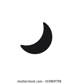 half moon black web icon illustration for mobile app color picture on a white background