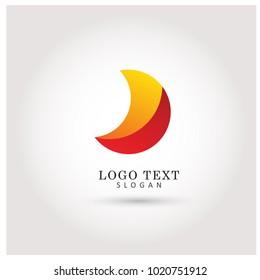 Half Moon & Circle Logo. Icon & Symbol Vector Template.