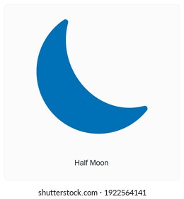 Half moon or crescent icon concept