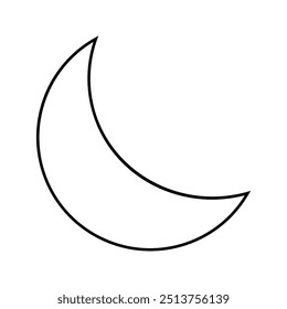 Ícones de meia lua e lua crescente definidos para tema de horário noturno em vetor