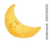 Half Moon Cute Vector Illustration