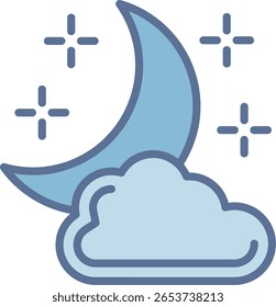 Halbmond gefüllt Blautönsymbol