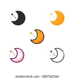 half moon flat halloween icon pack