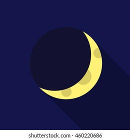 Half moon flat icon illustration isolated vector sign symbol