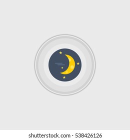 Half moon   flat icon illustration isolated vector sign symbol