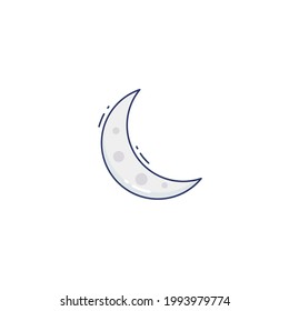 half moon Flat Icon Isolated On White Background
