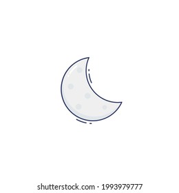 half moon Flat Icon Isolated On White Background