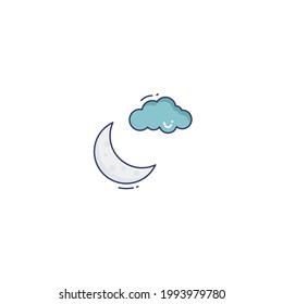 half moon Flat Icon Isolated On White Background
